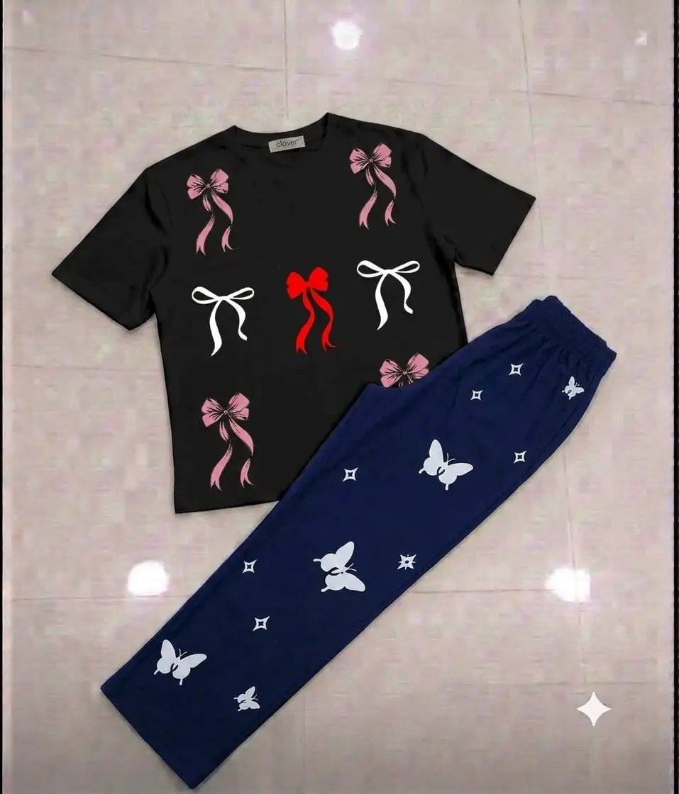 2 Pcs Women's Stitched Cotton Jersey Printed Night Suit