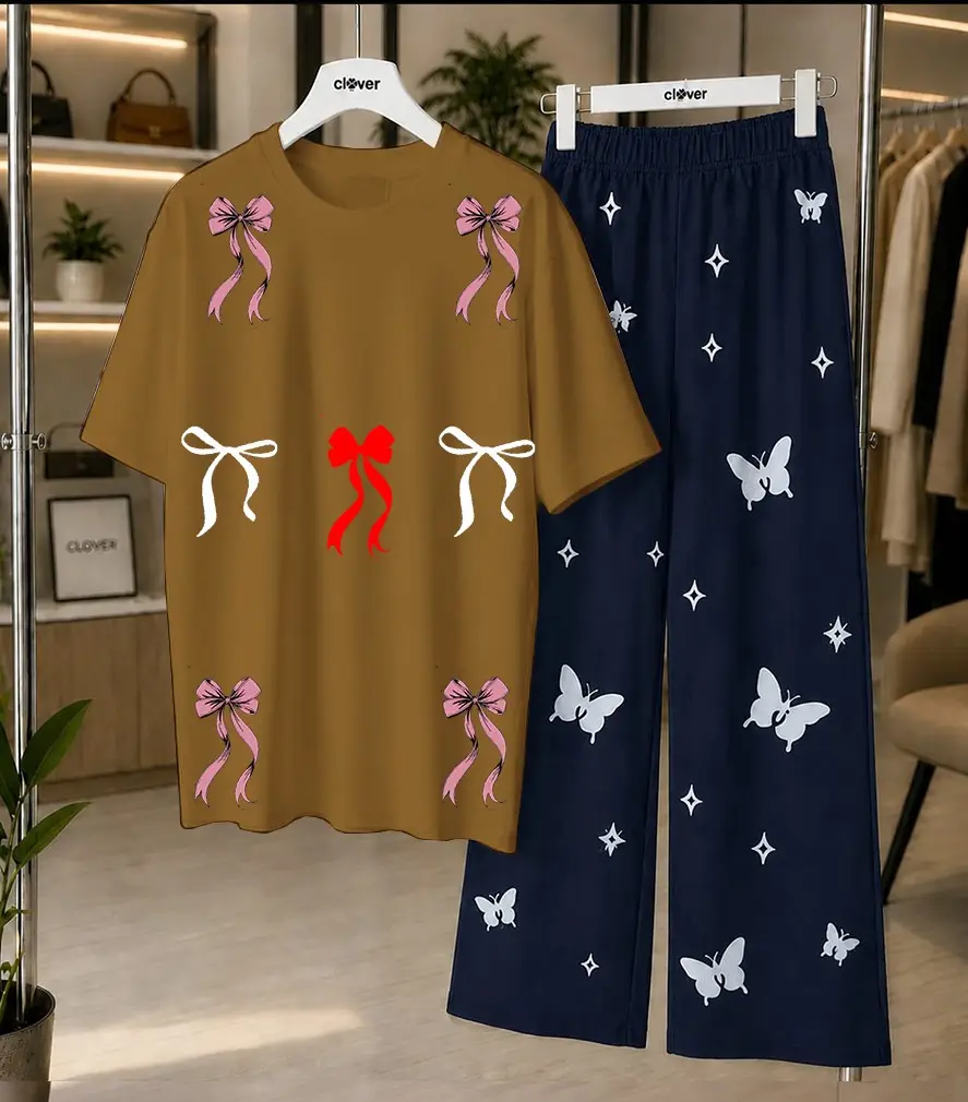 2 Pcs Women's Stitched Cotton Jersey Printed Night Suit