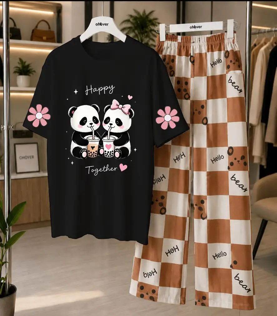 2 Pcs Women's Stitched Cotton Jersey Printed Night Suit