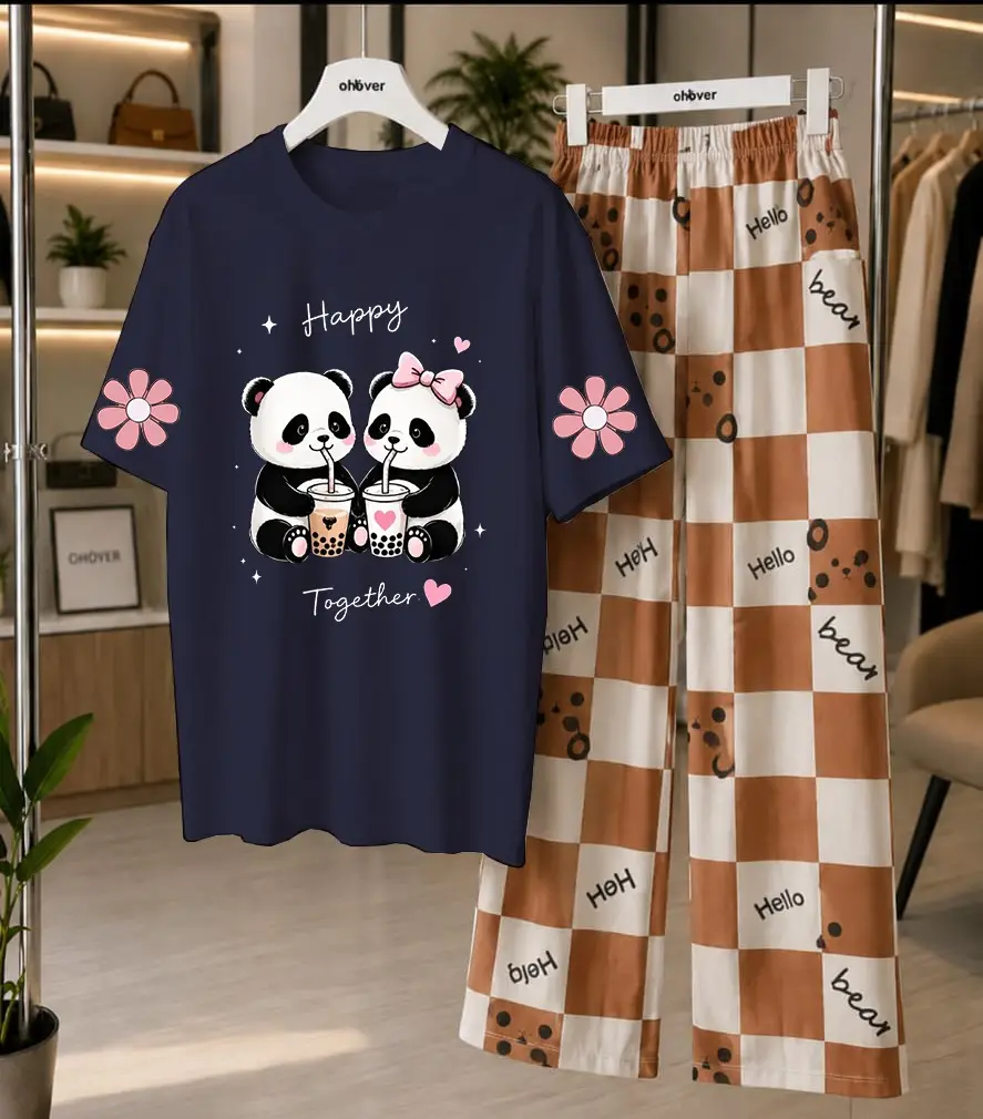 2 Pcs Women's Stitched Cotton Jersey Printed Night Suit
