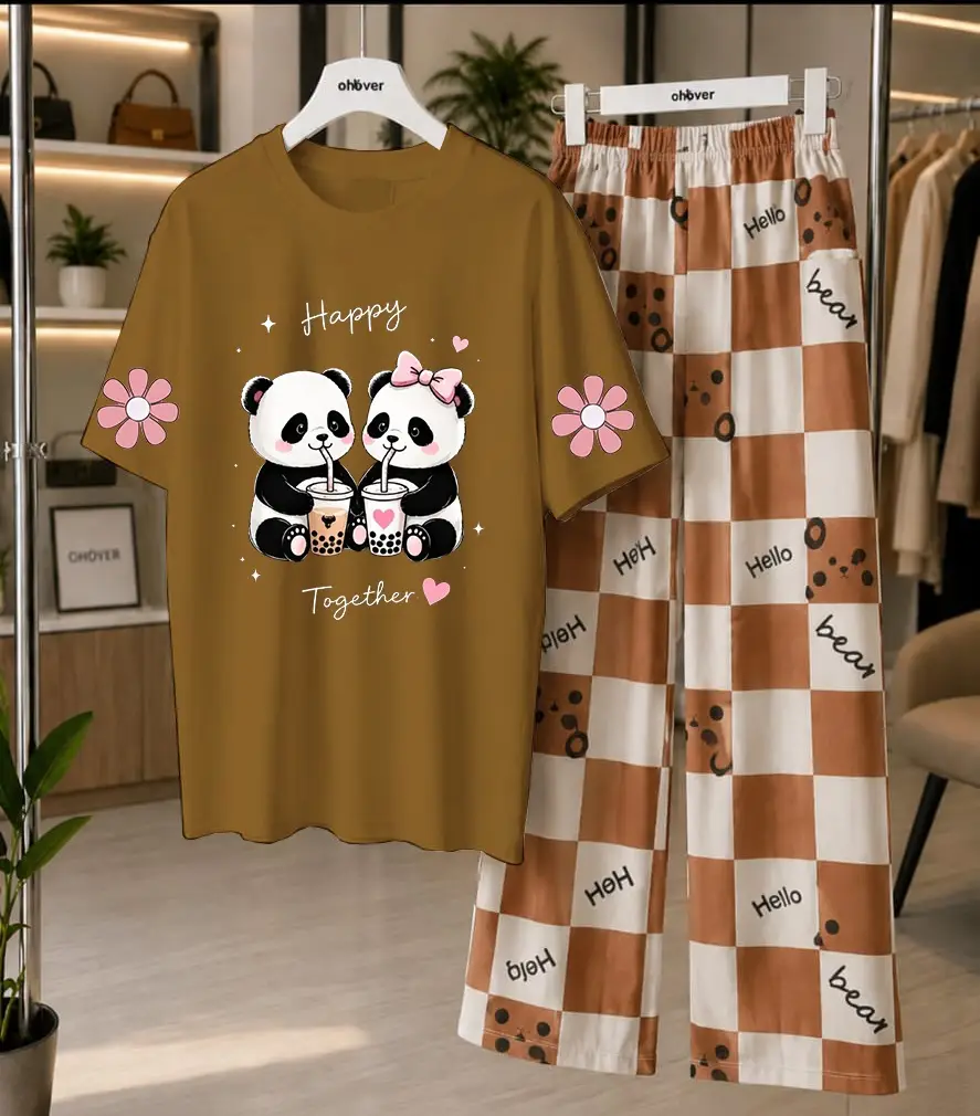 2 Pcs Women's Stitched Cotton Jersey Printed Night Suit