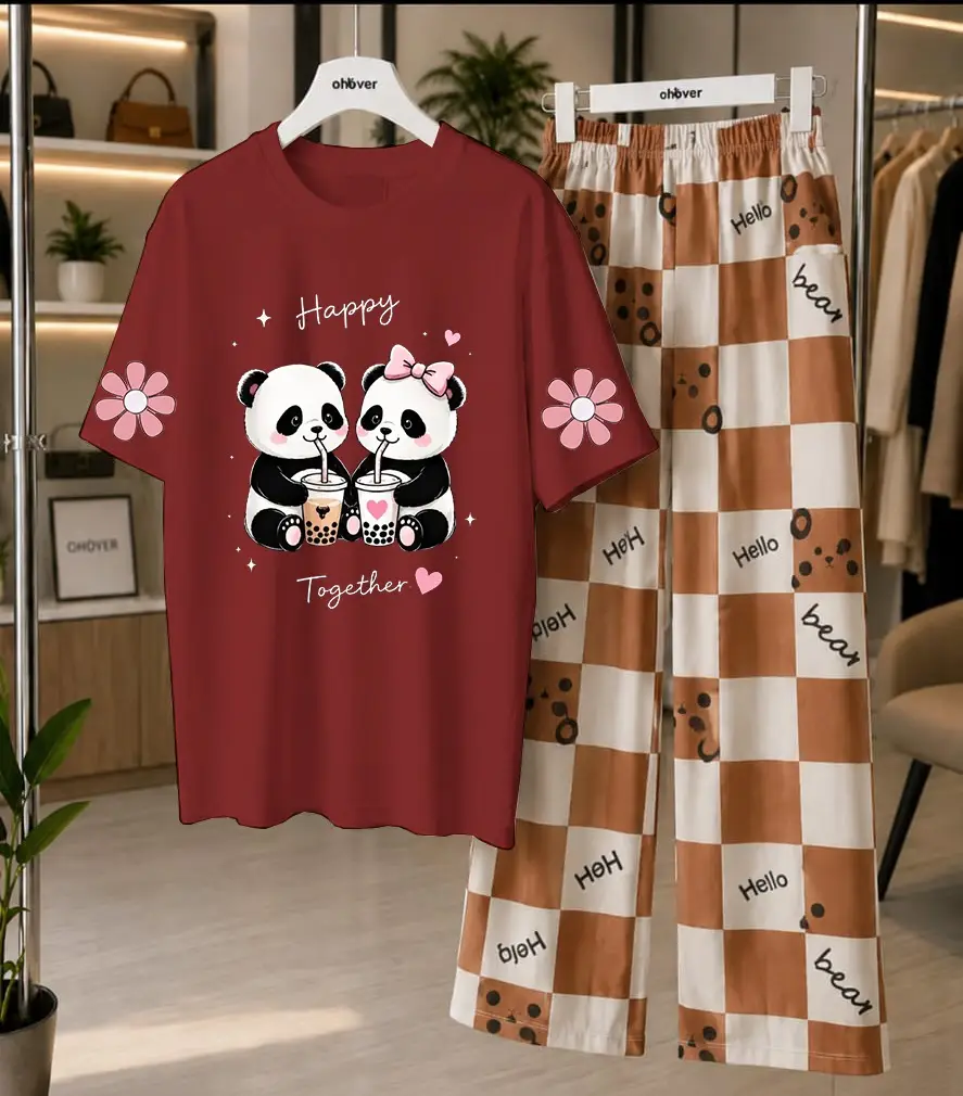 2 Pcs Women's Stitched Cotton Jersey Printed Night Suit