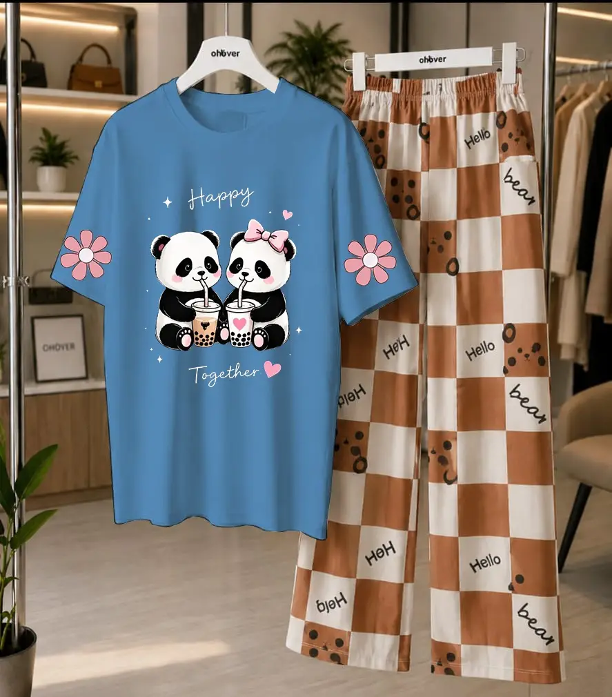 2 Pcs Women's Stitched Cotton Jersey Printed Night Suit