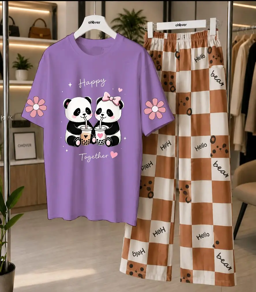 2 Pcs Women's Stitched Cotton Jersey Printed Night Suit