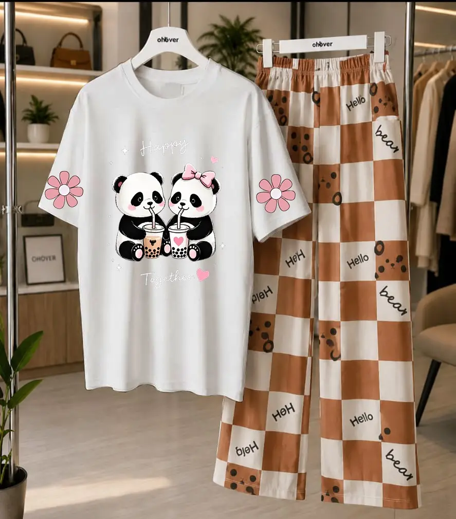 2 Pcs Women's Stitched Cotton Jersey Printed Night Suit