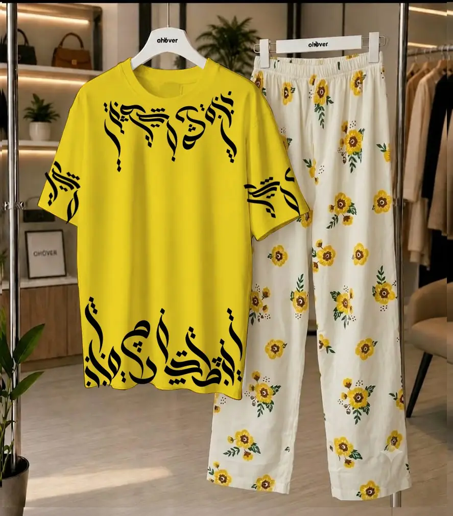 2 Pcs Women's Stitched Cotton Jersey Printed Night Suit