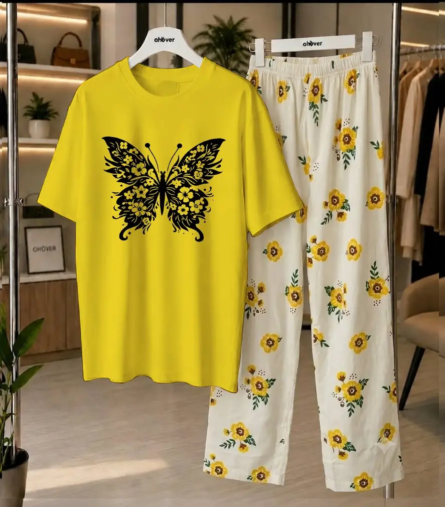 2 Pcs Women's Stitched Cotton Jersey Printed Night Suit