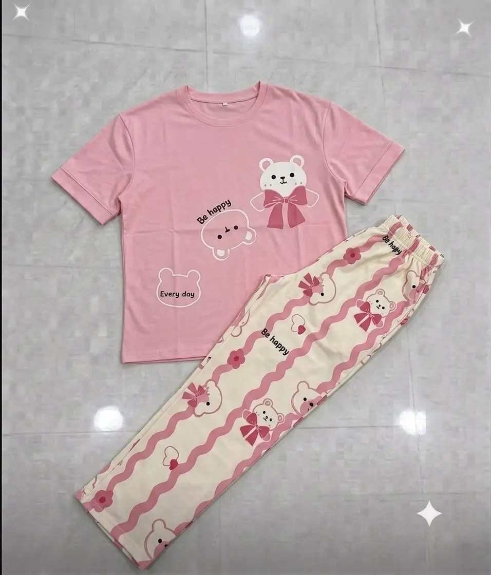 2 Pcs Women's Stitched Jersey Printed Night Suit