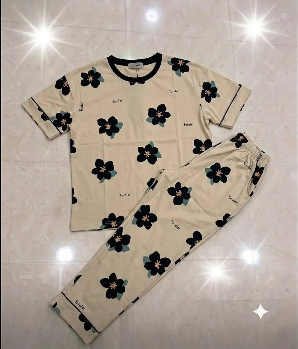 2 Pcs Women's Stitched Jersey Printed Night Suit