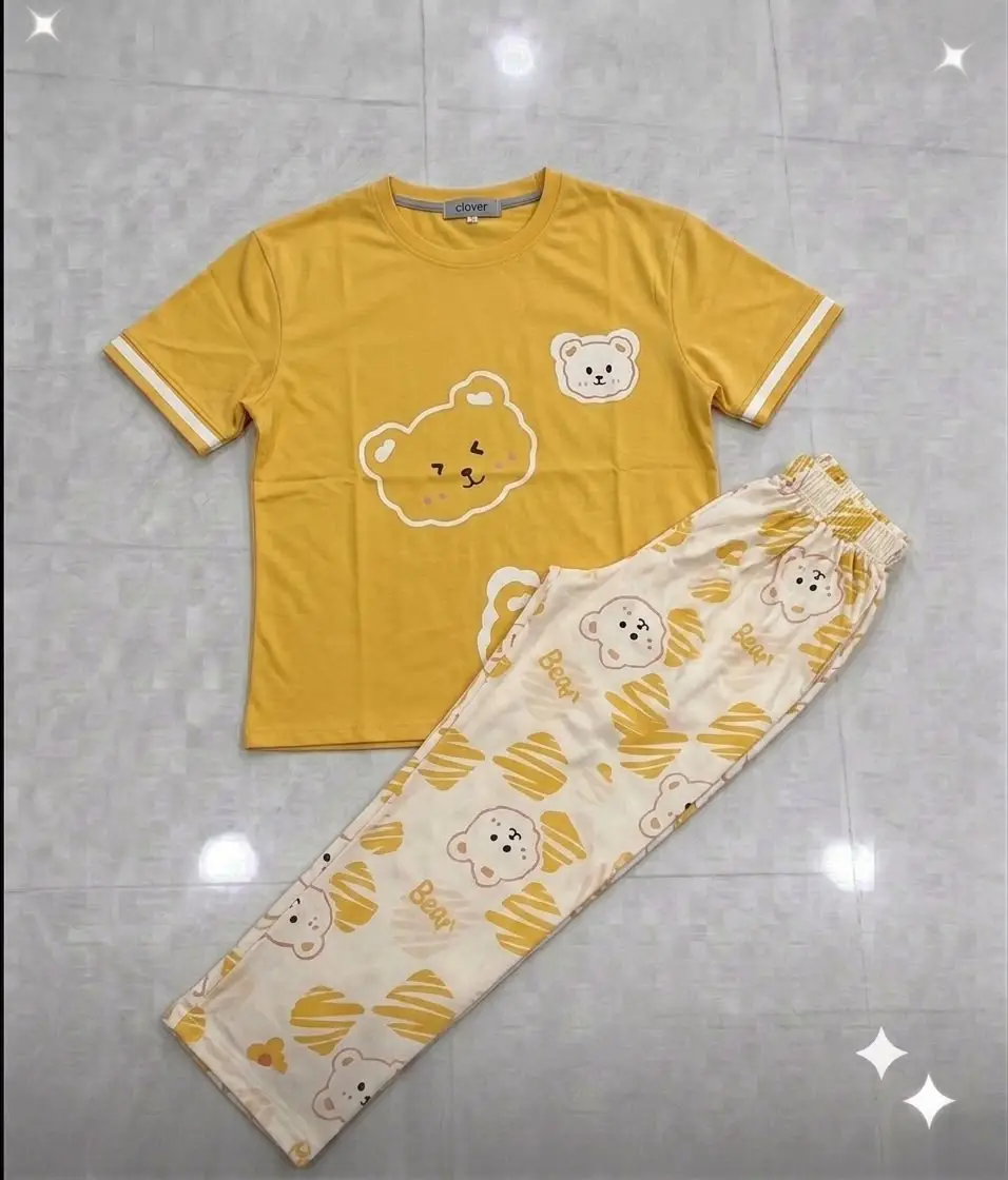 2 Pcs Women's Stitched Jersey Printed Night Suit
