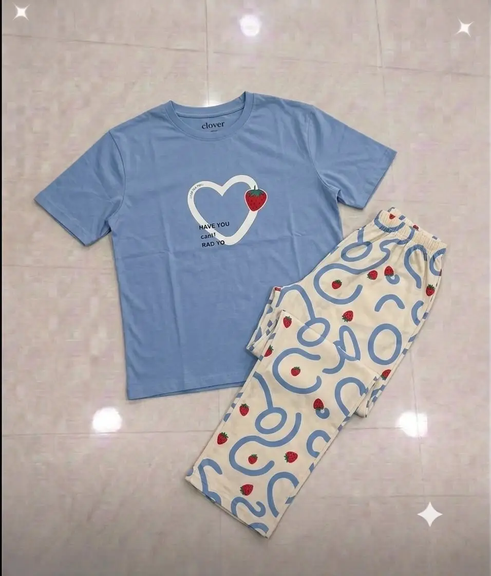 2 Pcs Women's Stitched Jersey Printed Night Suit