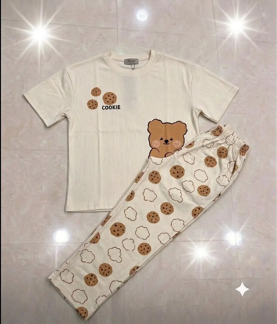 2 Pcs Women's Stitched Jersey Printed Night Suit