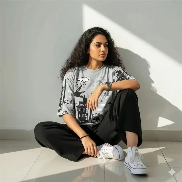 2 Pcs Women's Stitched Jersey Printed Night Suit