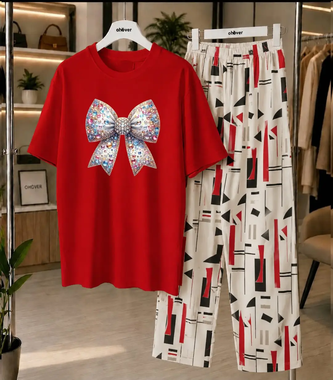 2 Pcs Women's Stitched Jersey Printed Night Suit