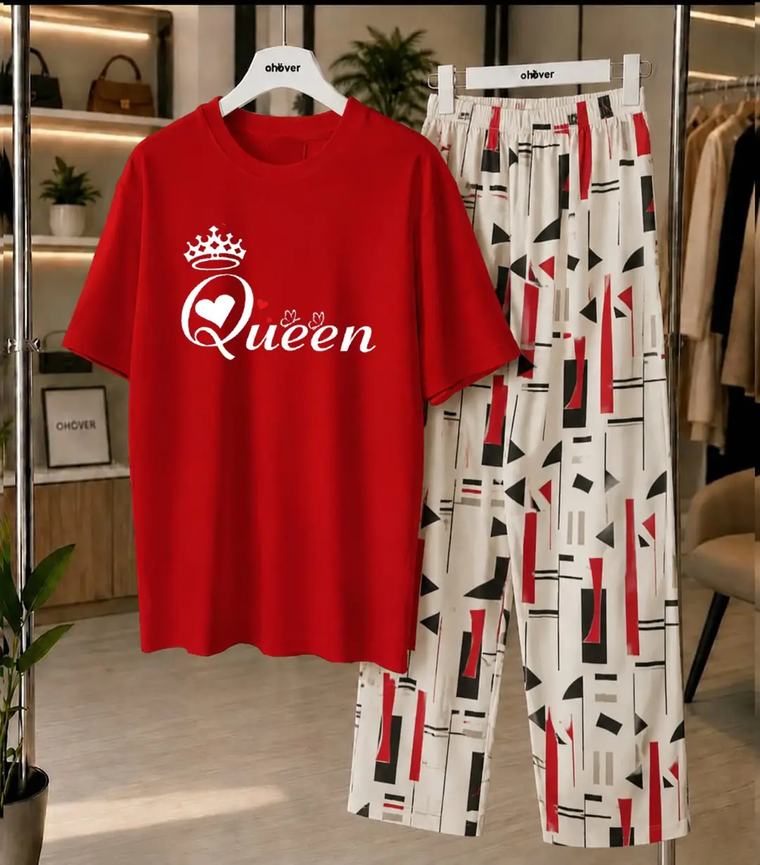 2 Pcs Women's Stitched Jersey Printed Night Suit