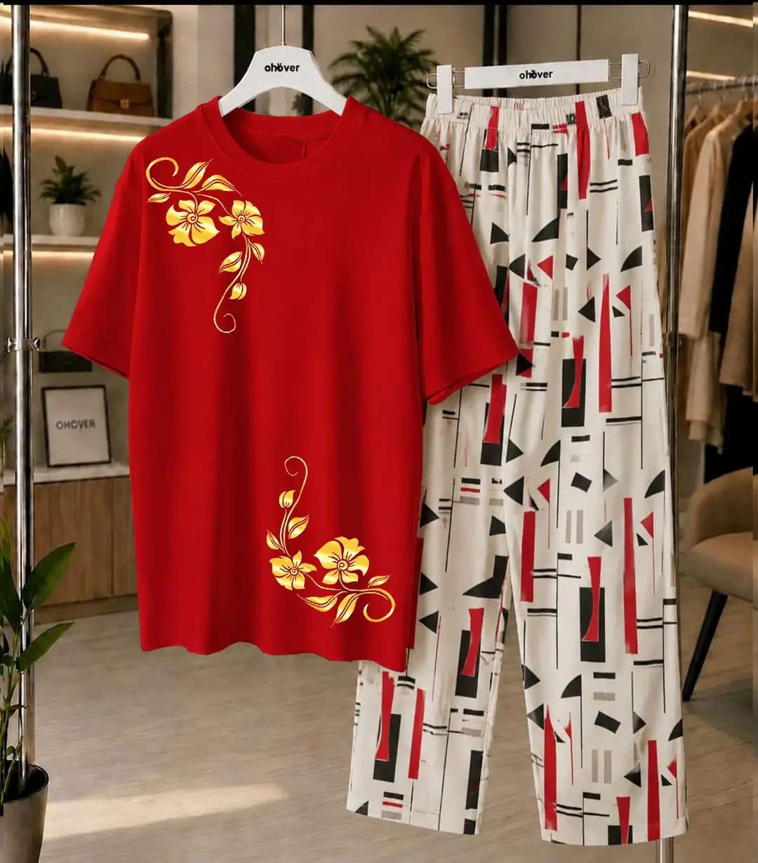 2 Pcs Women's Stitched Jersey Printed Night Suit