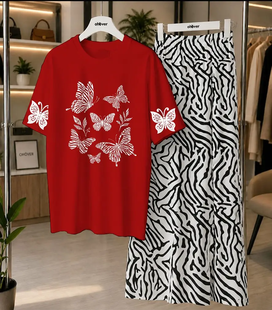 2 Pcs Women's Stitched Jersey Printed Night Suit