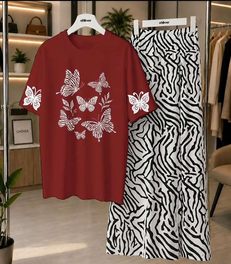 2 Pcs Women's Stitched Jersey Printed Night Suit