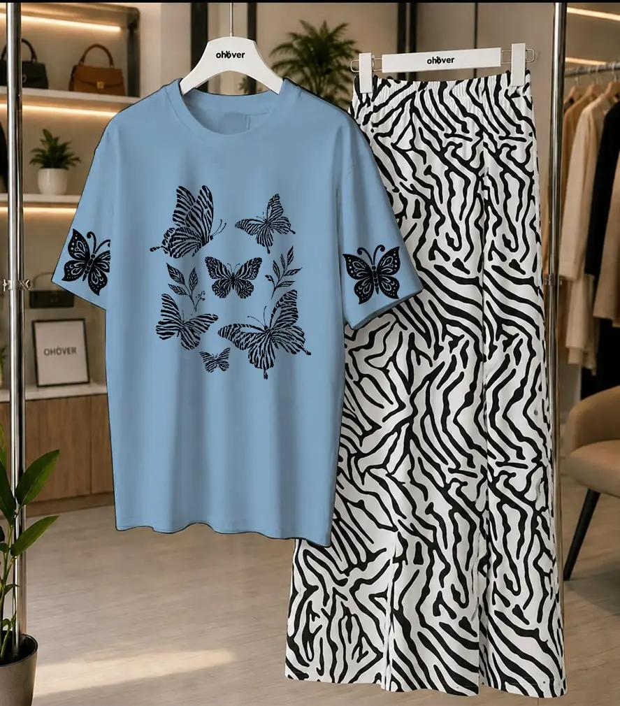 2 Pcs Women's Stitched Jersey Printed Night Suit