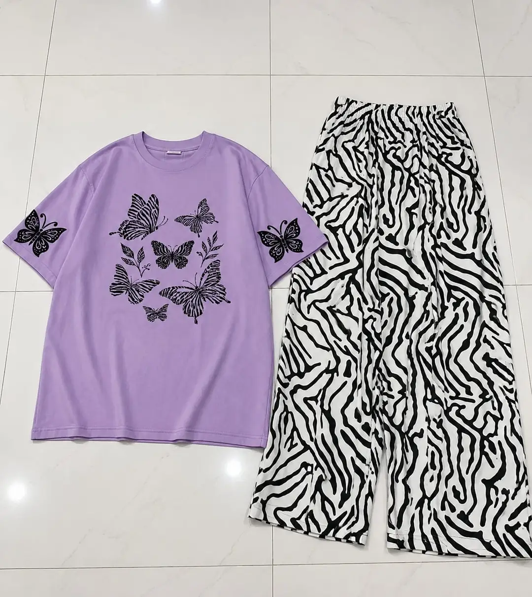 2 Pcs Women's Stitched Jersey Printed Night Suit