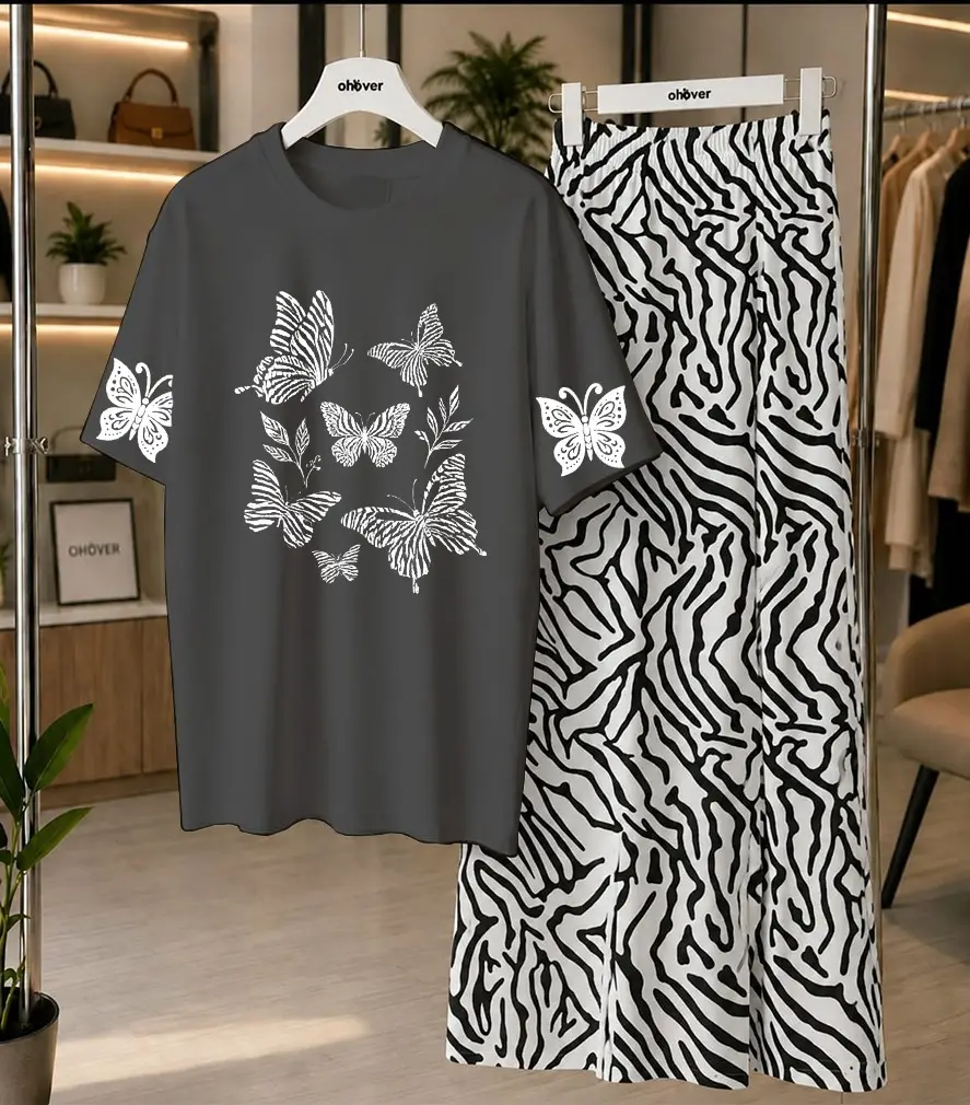 2 Pcs Women's Stitched Jersey Printed Night Suit