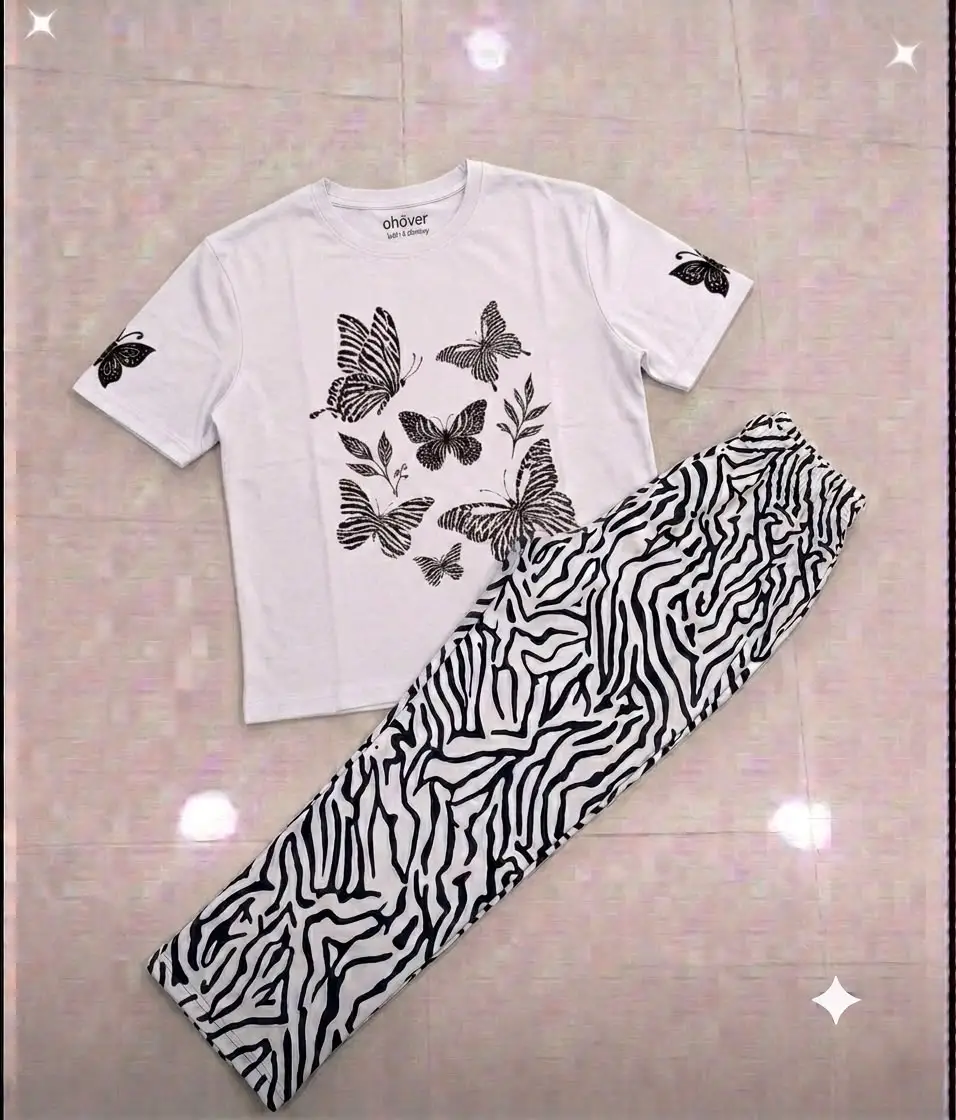 2 Pcs Women's Stitched Jersey Printed Night Suit