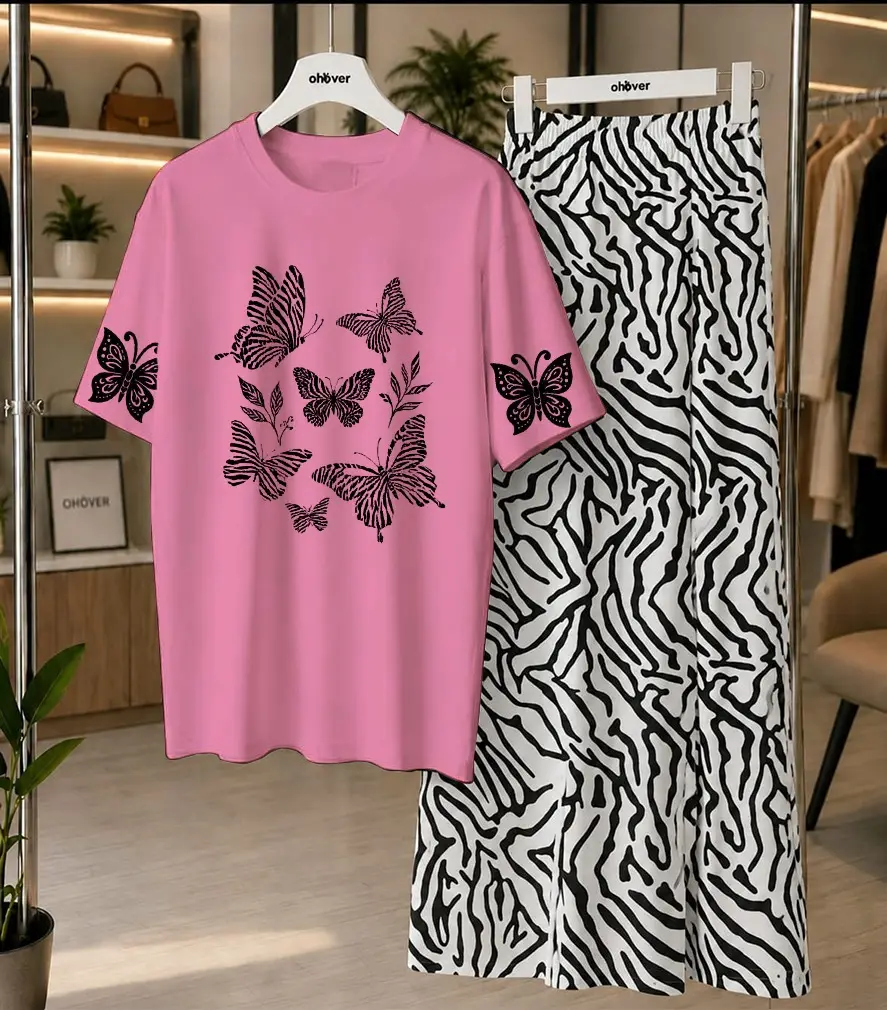 2 Pcs Women's Stitched Jersey Printed Night Suit