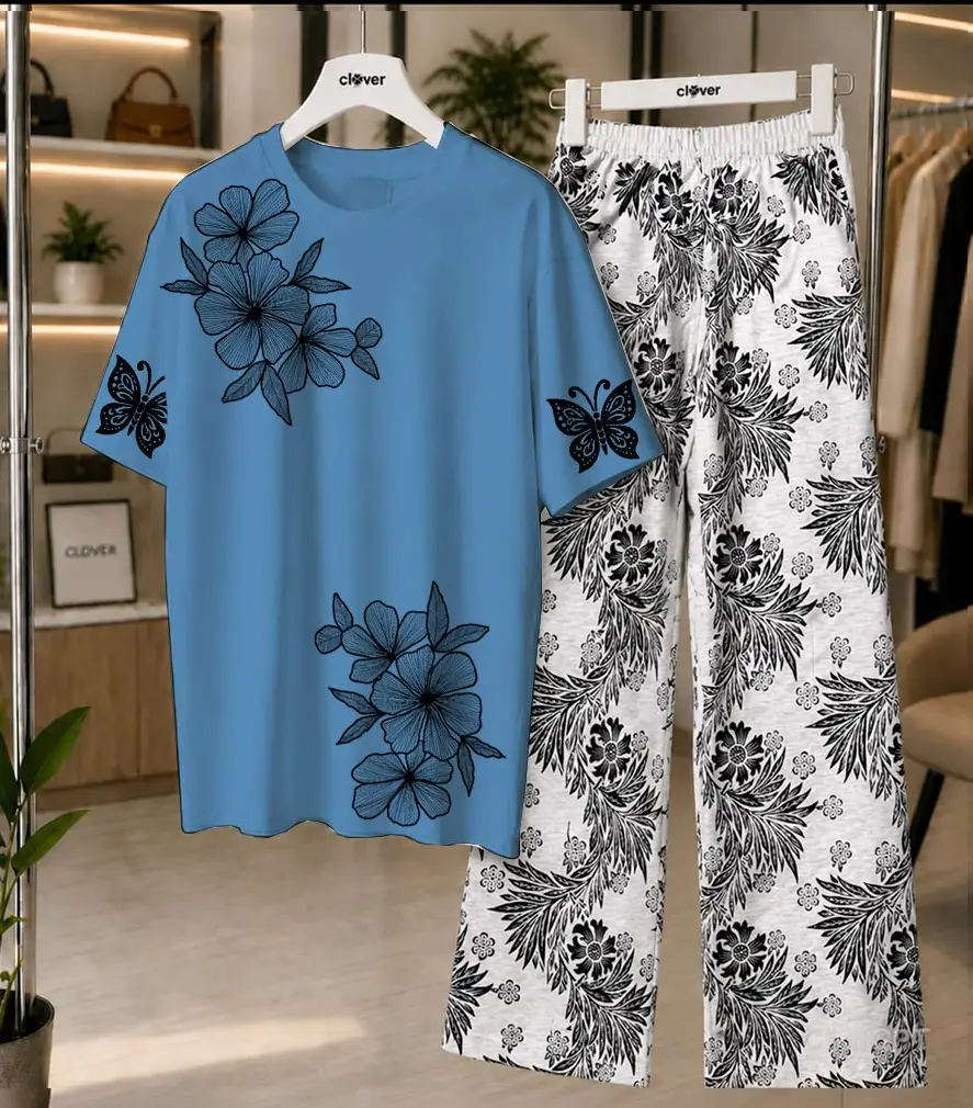 2 Pcs Women's Stitched Cotton Jersey Printed Night Suit
