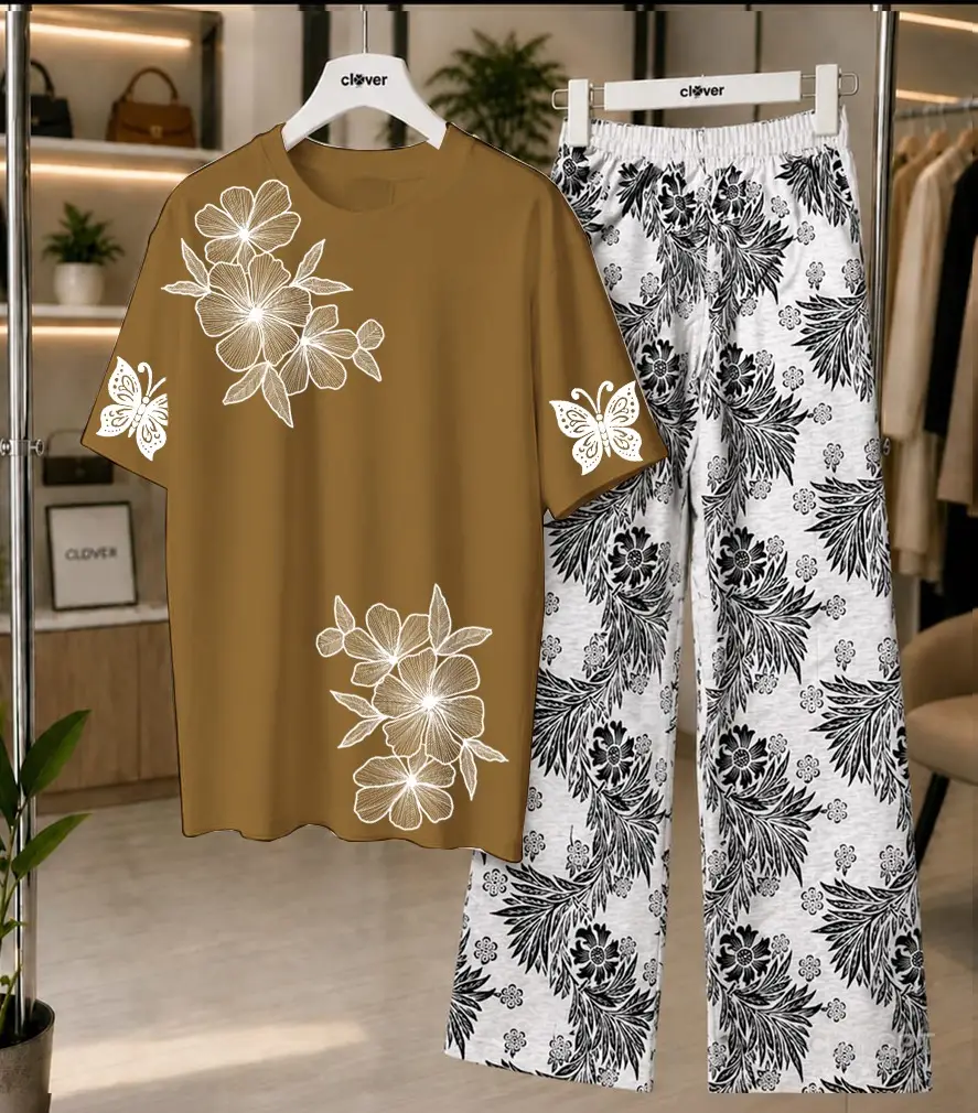 2 Pcs Women's Stitched Cotton Jersey Printed Night Suit