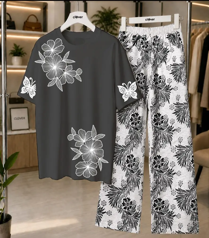 2 Pcs Women's Stitched Cotton Jersey Printed Night Suit