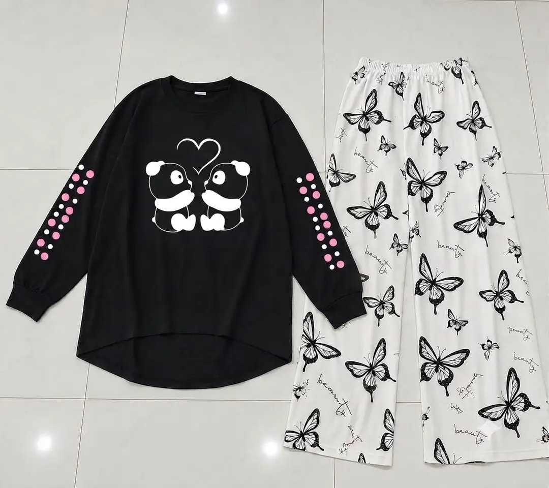 2 Pcs Women's Stitched Cotton Jersey Printed Night Suit