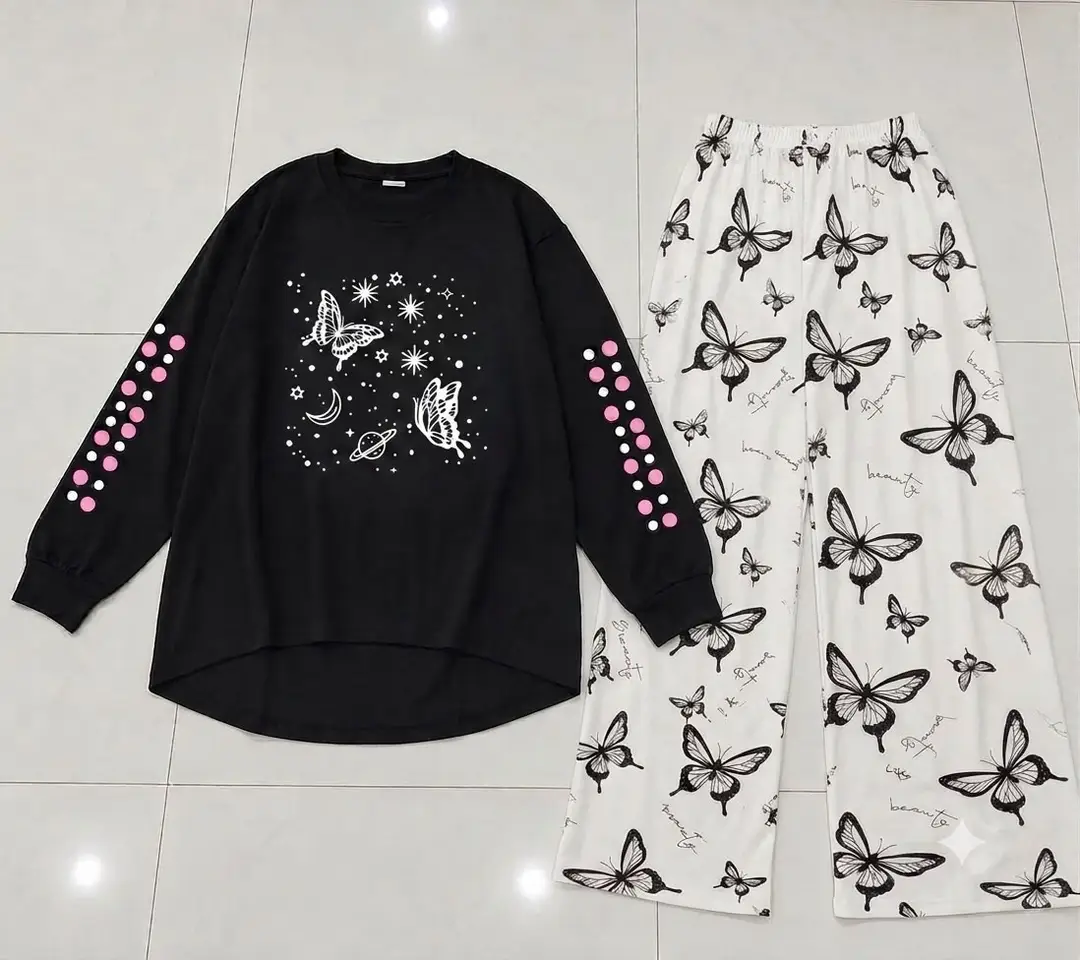 2 Pcs Women's Stitched Cotton Jersey Printed Night Suit