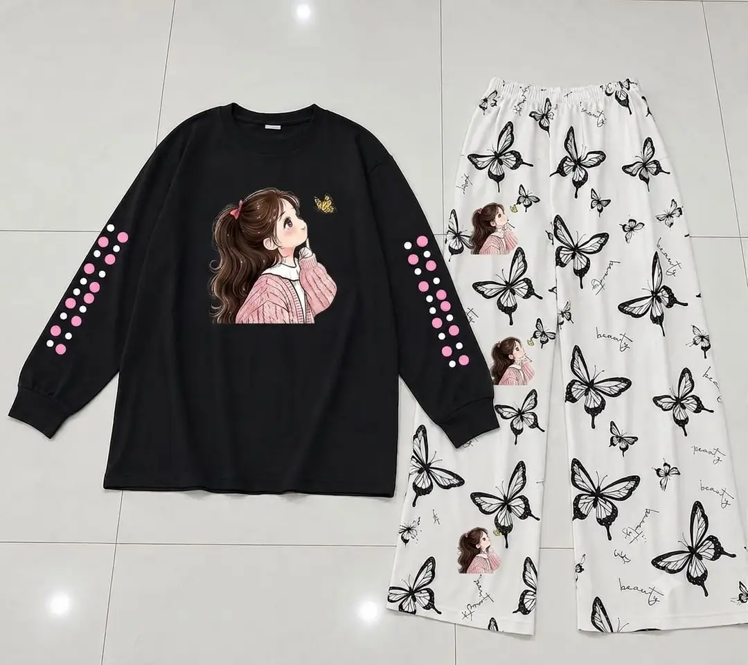 2 Pcs Women's Stitched Cotton Jersey Printed Night Suit