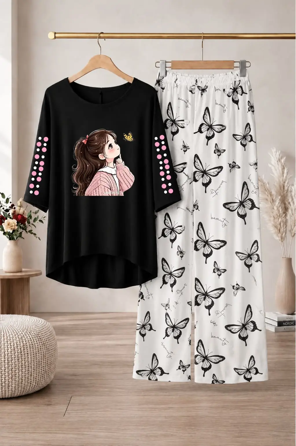 2 Pcs Women's Stitched Cotton Jersey Printed Night Suit