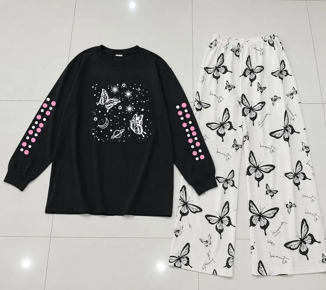 2 Pcs Women's Stitched Cotton Jersey Printed Night Suit