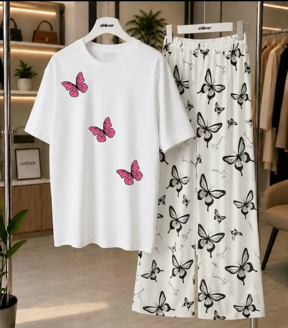 2 Pcs Women's Stitched Jersey Printed Night Suit