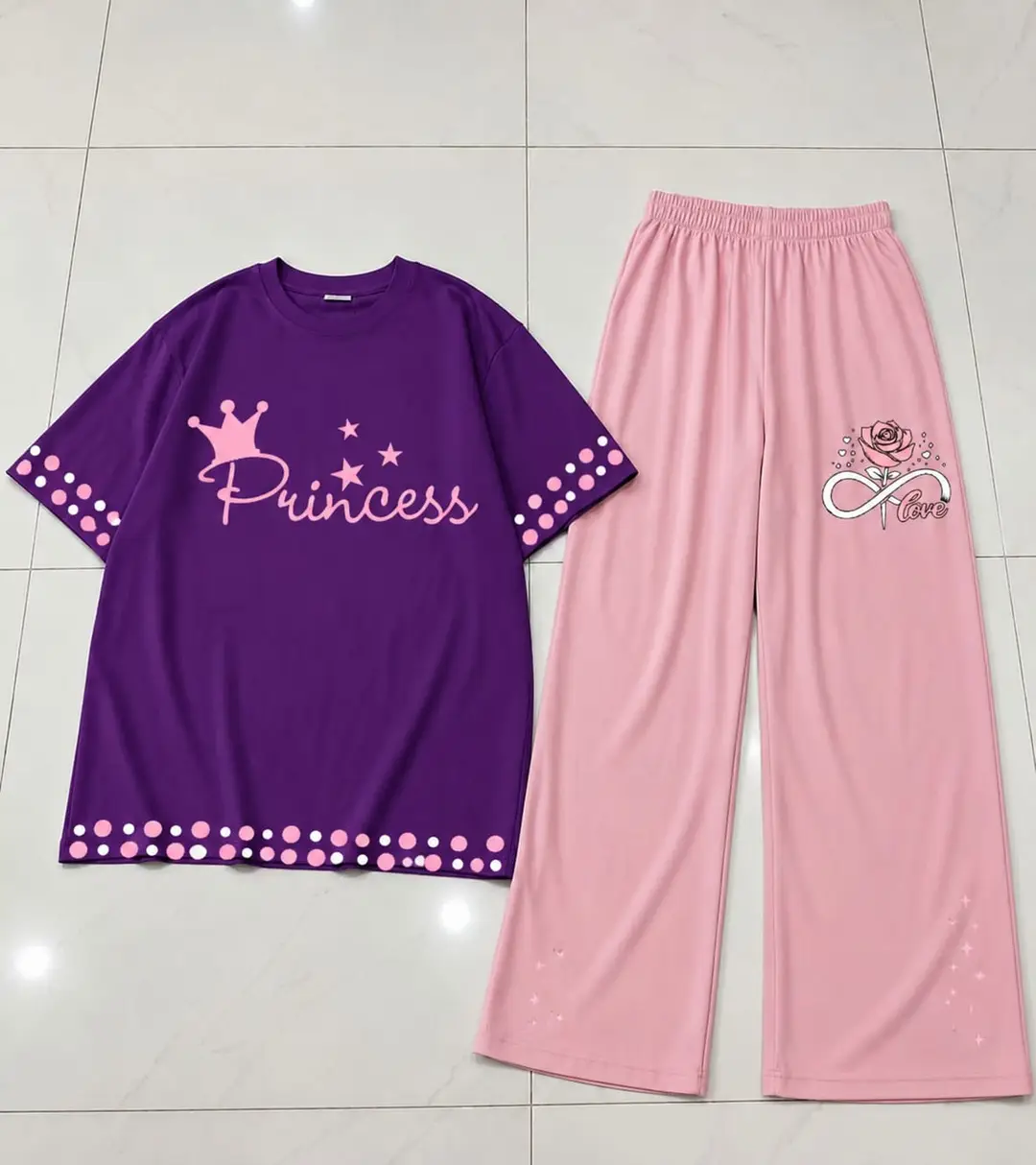2 Pcs Women's Stitched Jersey Printed Night Suit