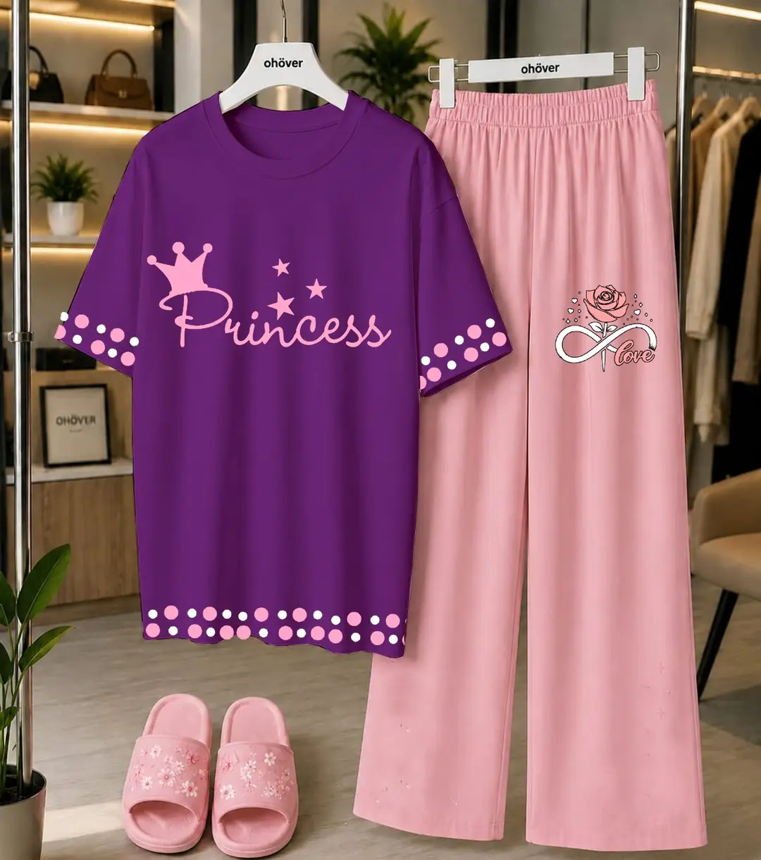 2 Pcs Women's Stitched Jersey Printed Night Suit