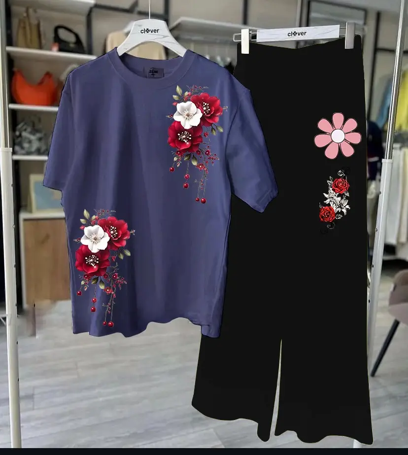 2 Pcs Women's Stitched Cotton Jersey Printed Night Suit
