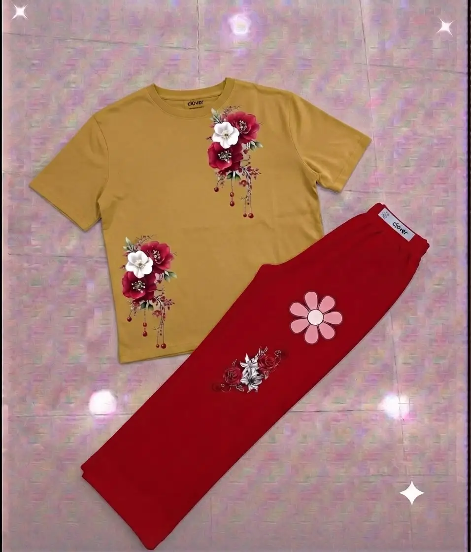 2 Pcs Women's Stitched Cotton Jersey Printed Night Suit