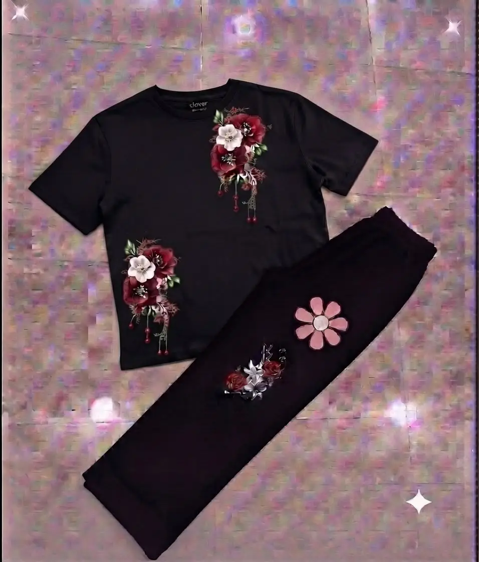 2 Pcs Women's Stitched Cotton Jersey Printed Night Suit