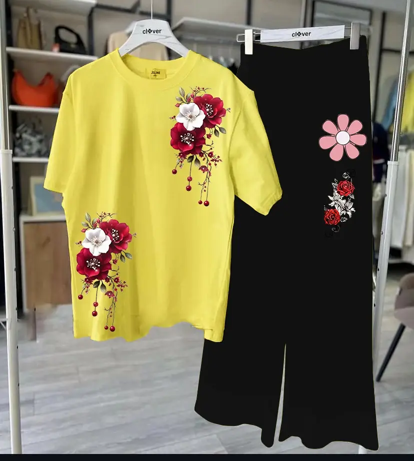 2 Pcs Women's Stitched Cotton Jersey Printed Night Suit