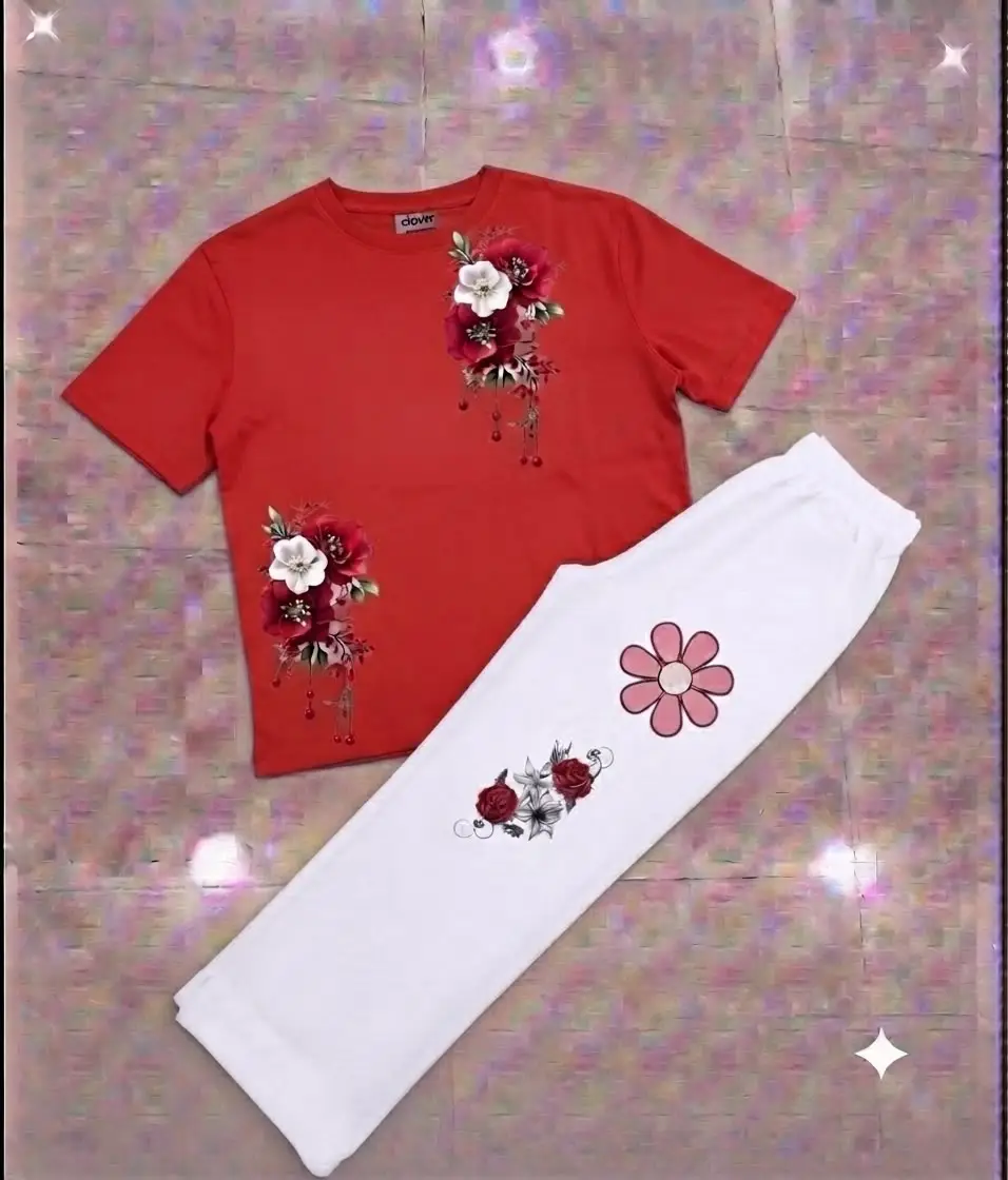 2 Pcs Women's Stitched Cotton Jersey Printed Night Suit