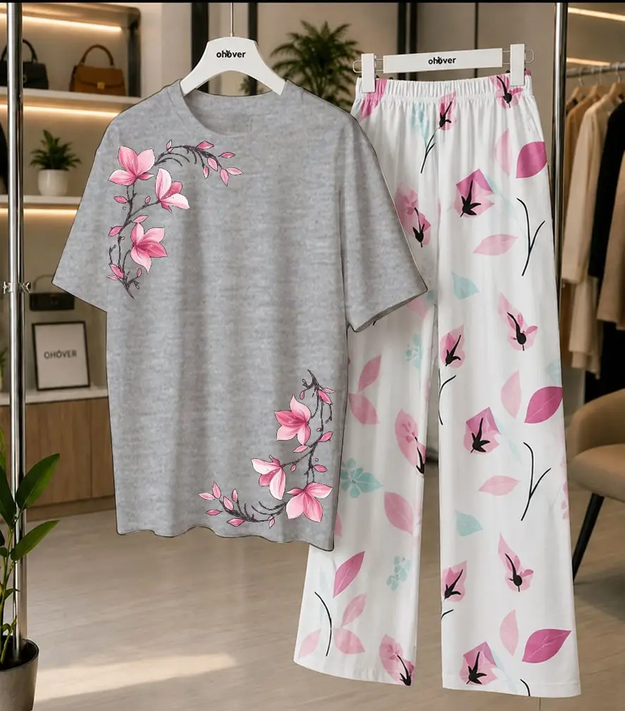 2 Pcs Women's Stitched Cotton Jersey Printed Night Suit
