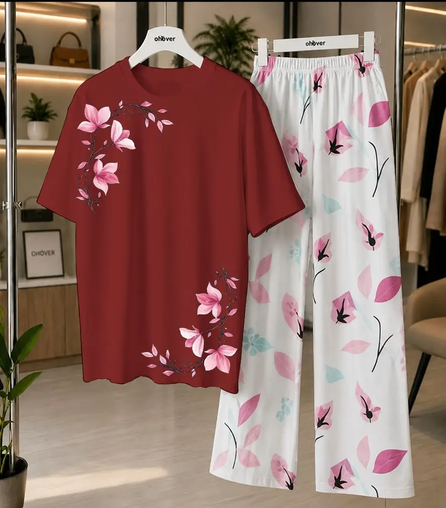 2 Pcs Women's Stitched Cotton Jersey Printed Night Suit