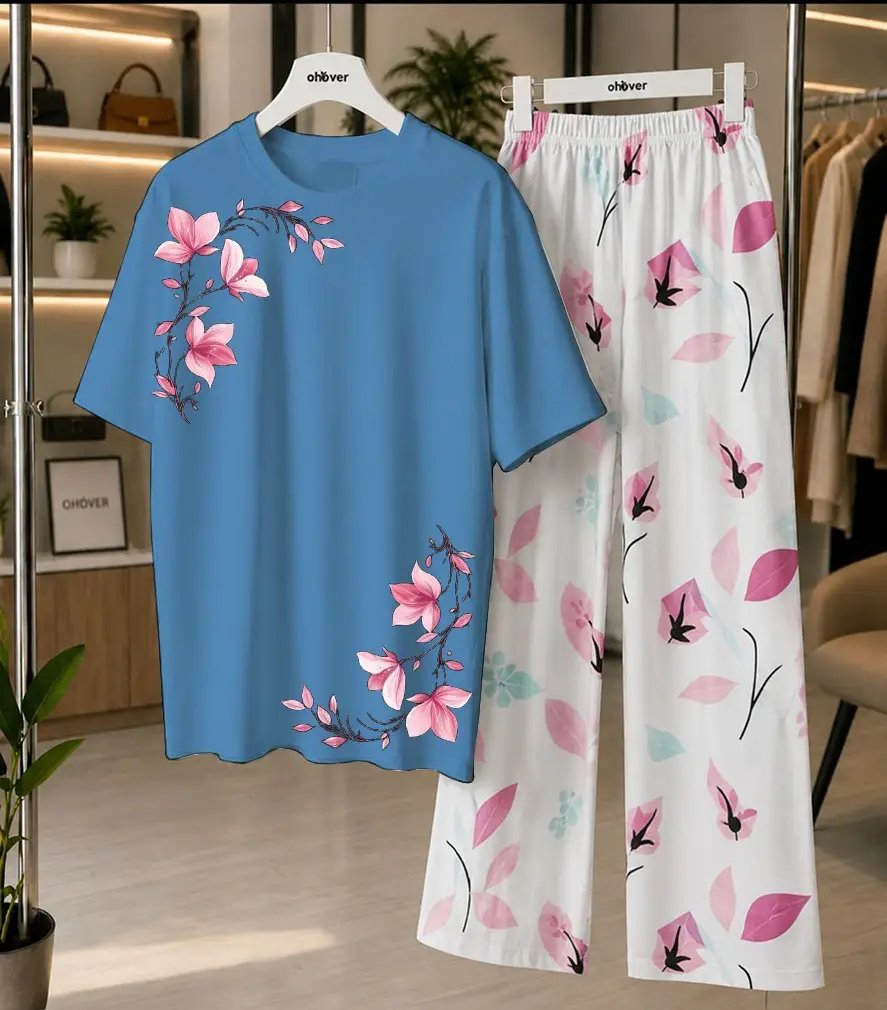 2 Pcs Women's Stitched Cotton Jersey Printed Night Suit