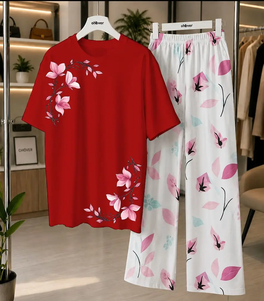 2 Pcs Women's Stitched Cotton Jersey Printed Night Suit