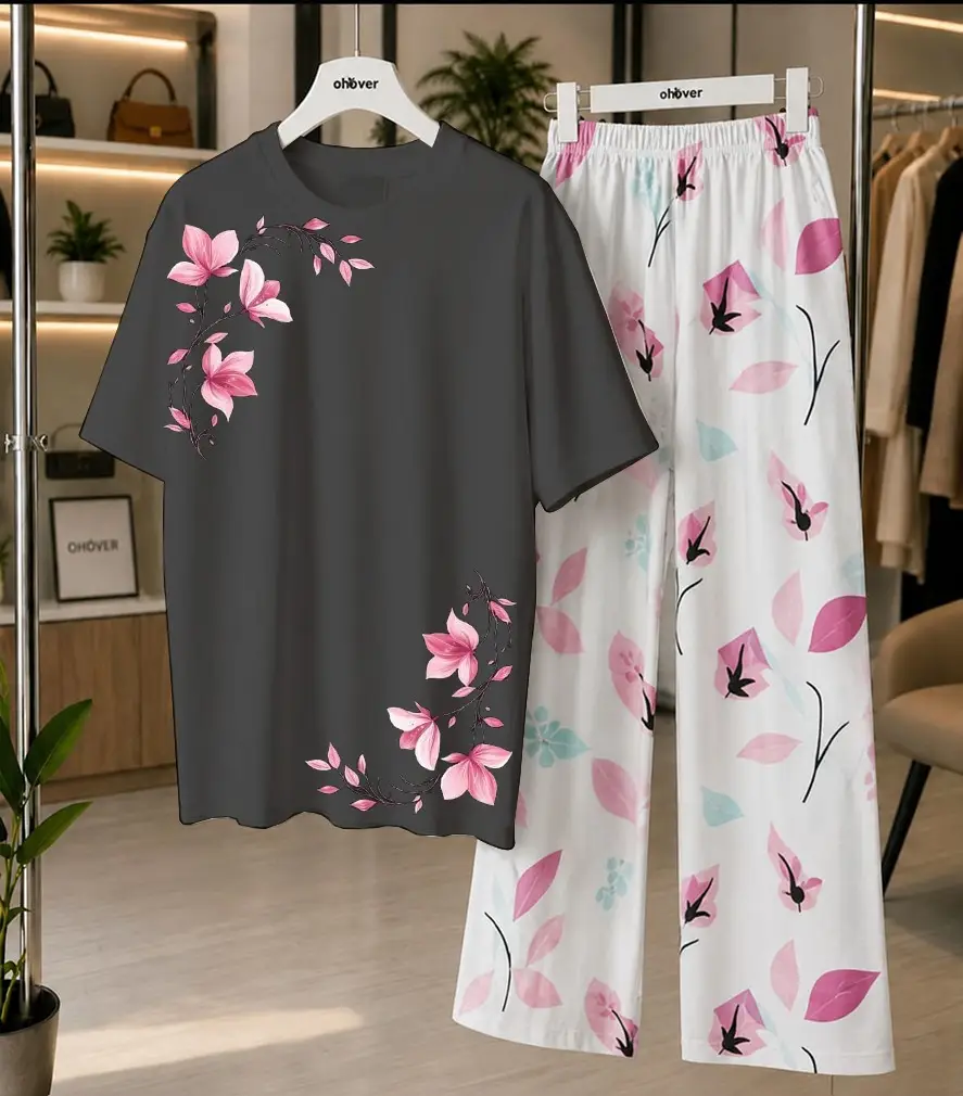 2 Pcs Women's Stitched Cotton Jersey Printed Night Suit