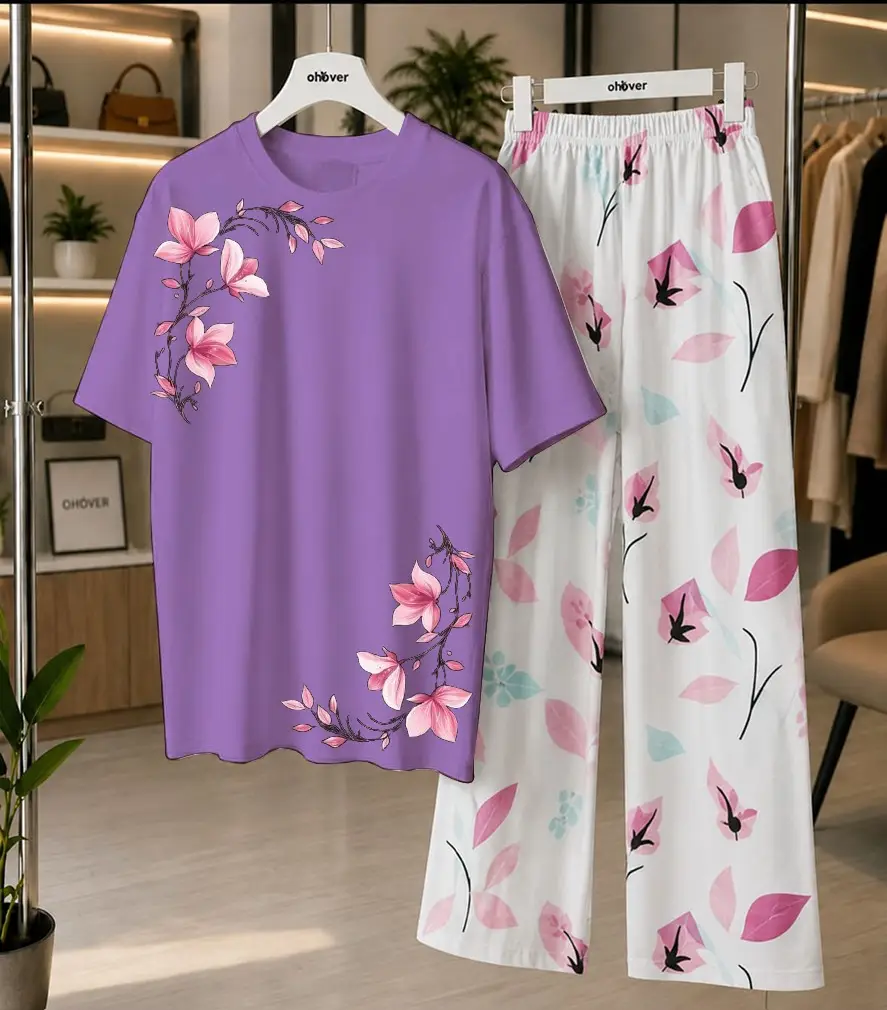 2 Pcs Women's Stitched Cotton Jersey Printed Night Suit