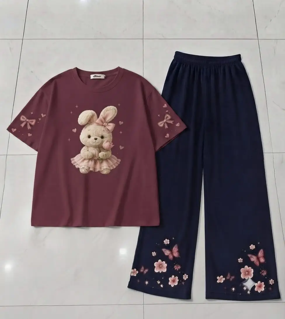 2 Pcs Women's Stitched Cotton Jersey Printed Night Suit